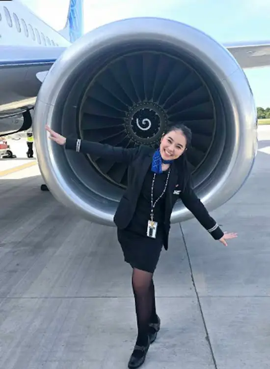 United Airlines flight attendant graduate