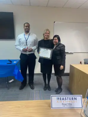 Eastern Airlines flight attendant graduate